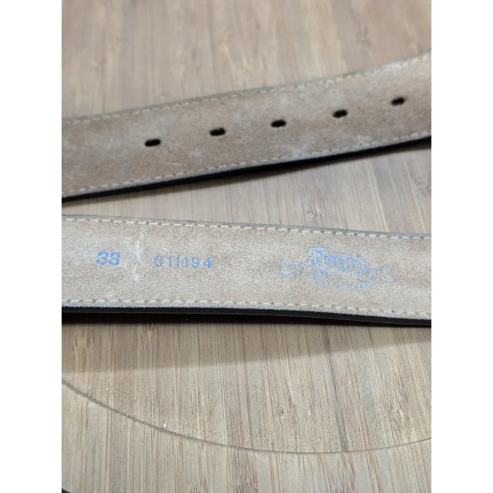 Justin Men's Classic Longhorn‎ Tan Tooled Leather Western Belt C11194 Size 38